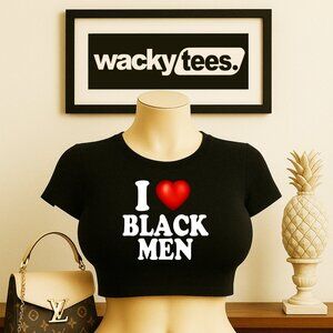 I Love Black Men I Heart Chocolate Funny Adult Humor Graphic Tee Shirt